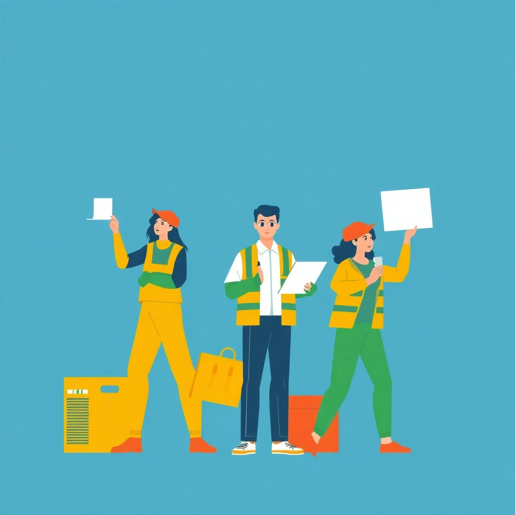 倉庫での作業風景