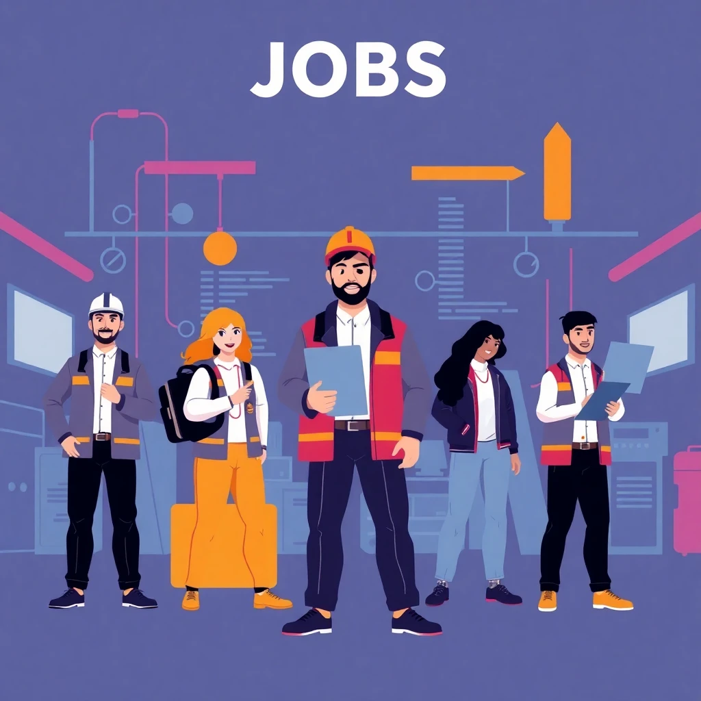 夜間のフォークリフト作業