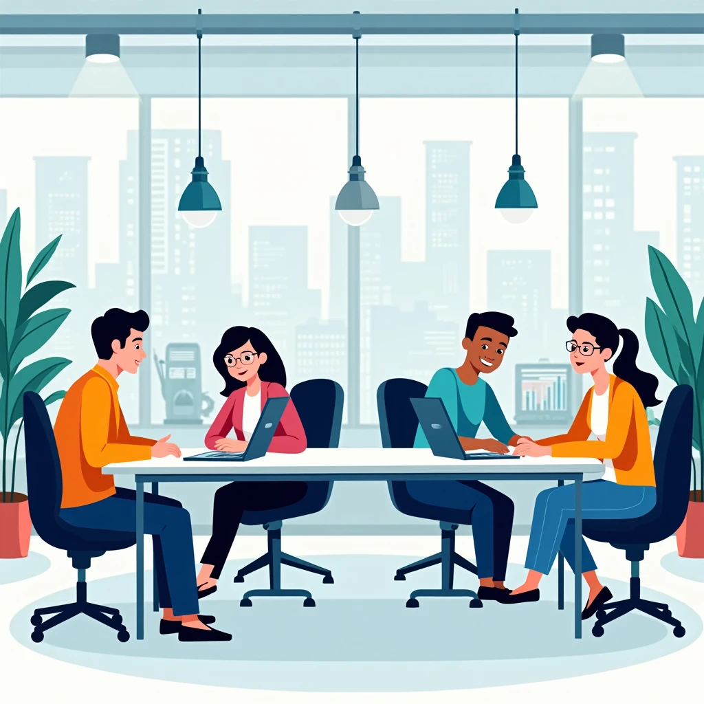 Office environment with collaboration