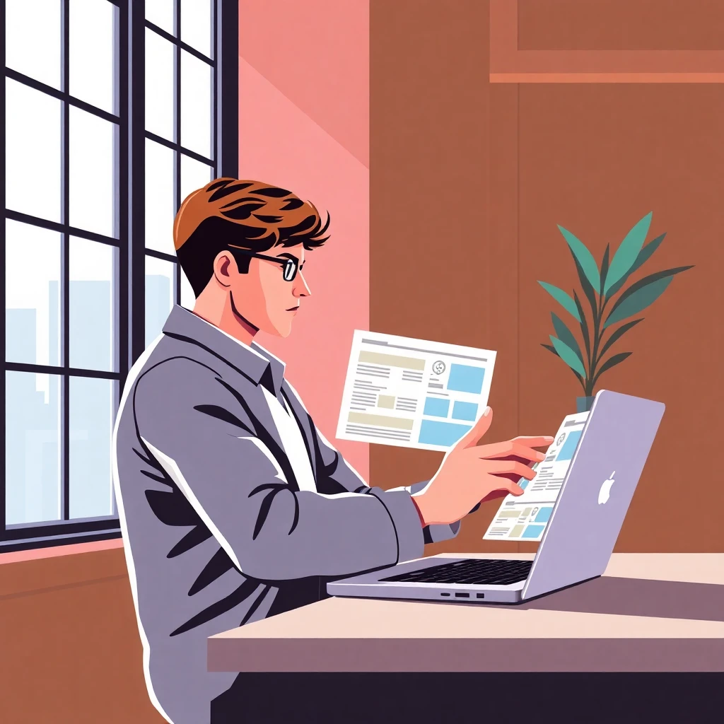 Freelancer comparing admin job listings