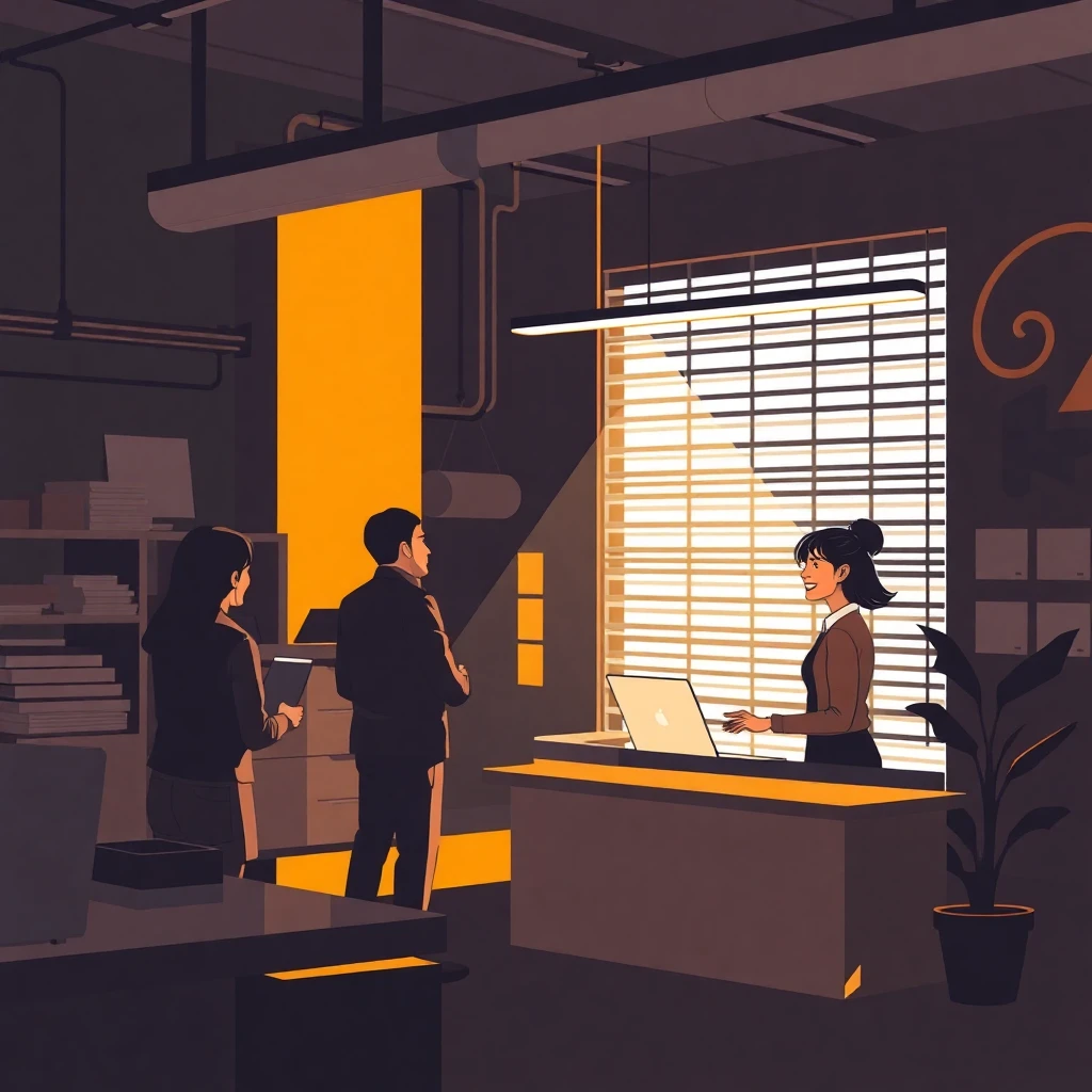 Receptionist at work