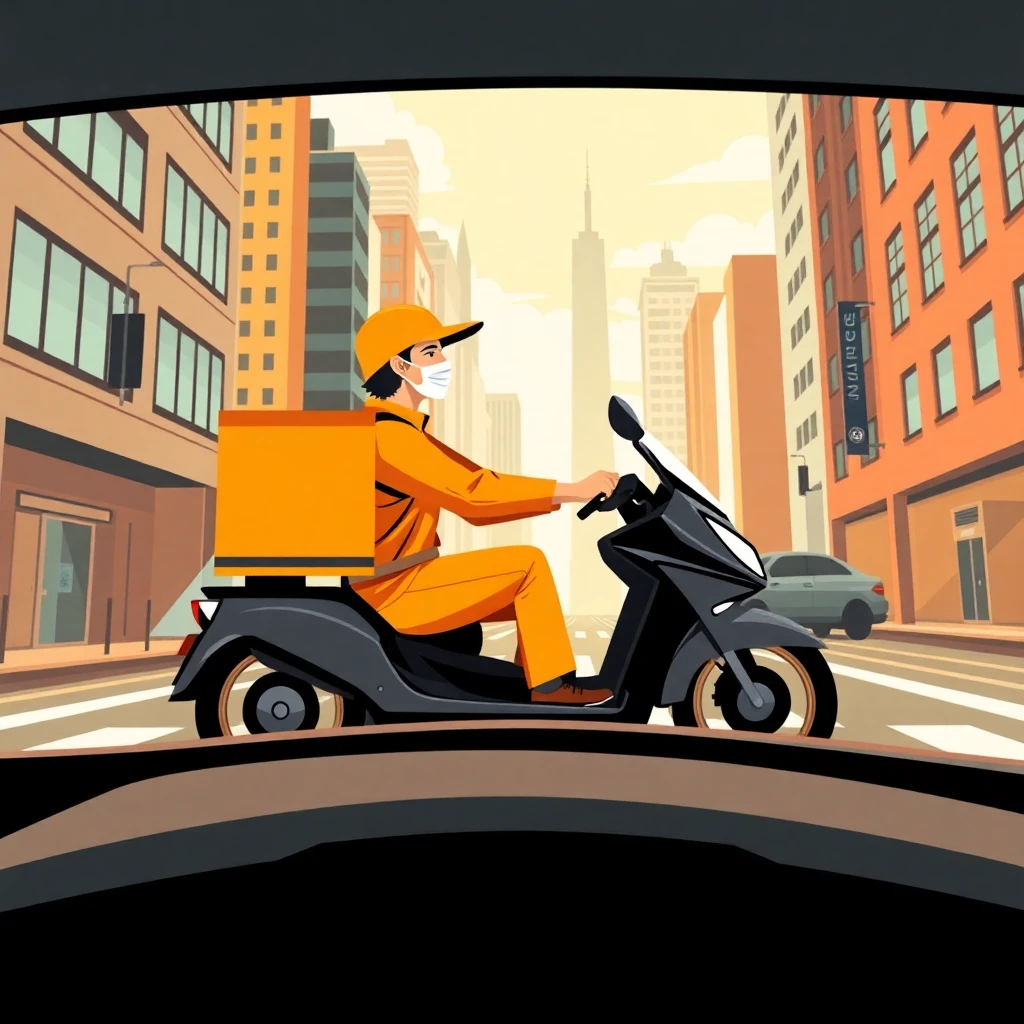 Delivery driver on duty