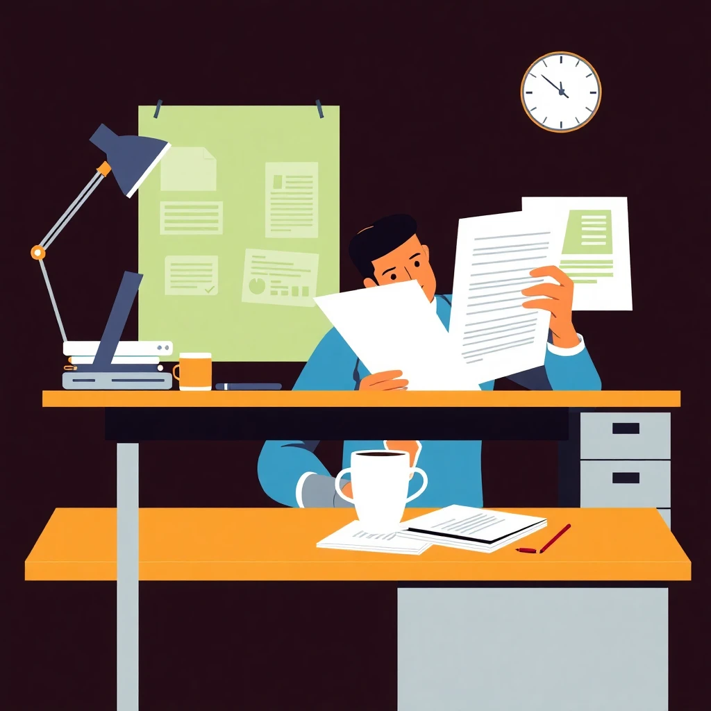 Revisando documentos laborales