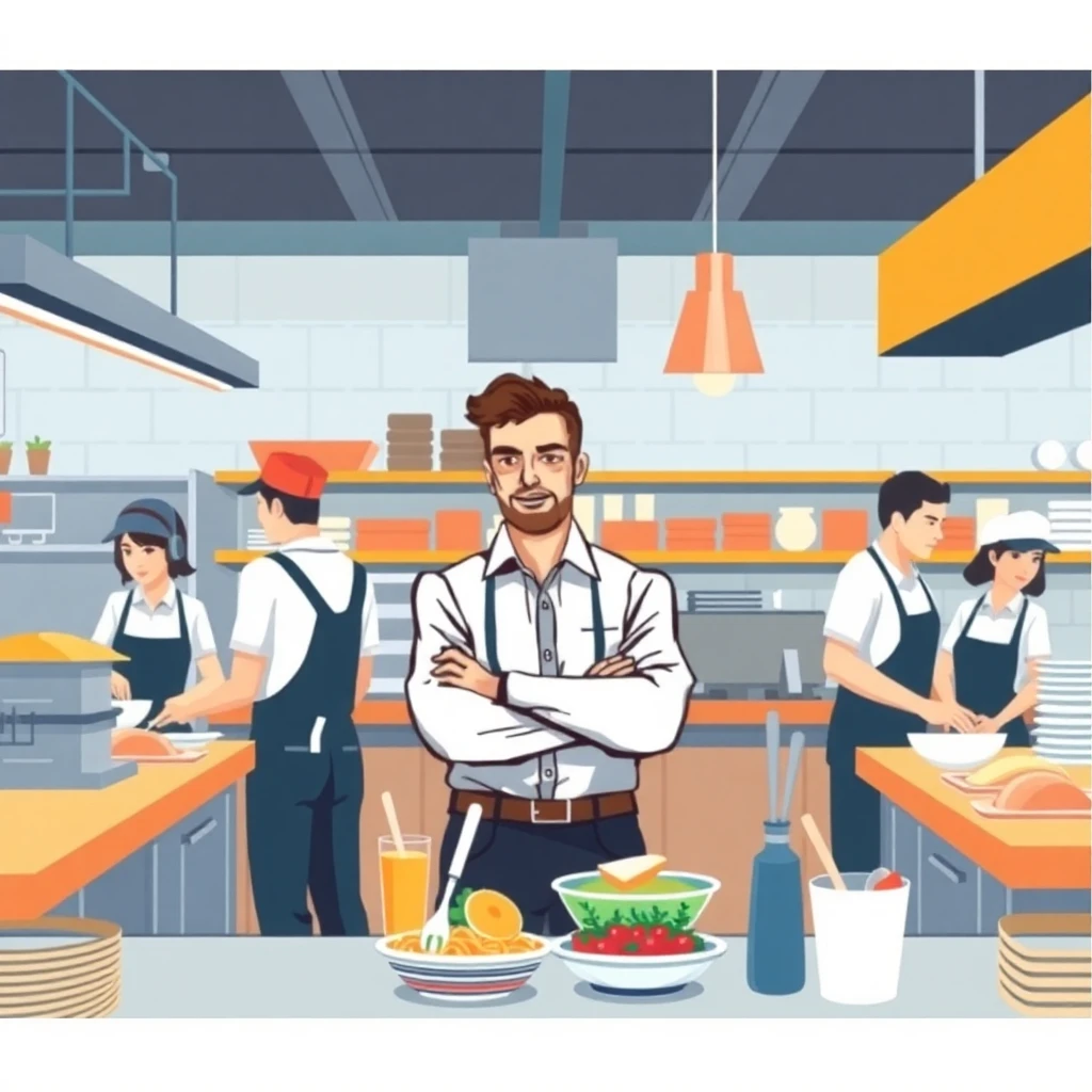 Restaurant manager overseeing operations