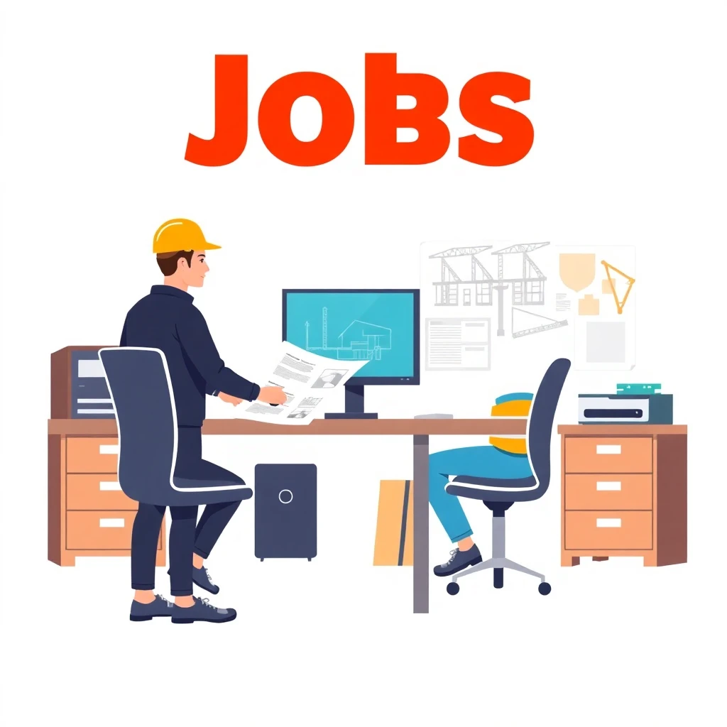 Office with construction tech setup