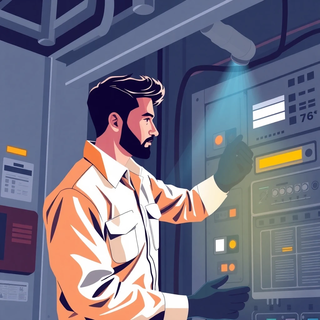 Electrical specialist at work