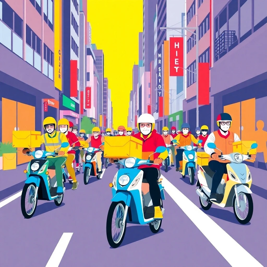 Urban delivery scene