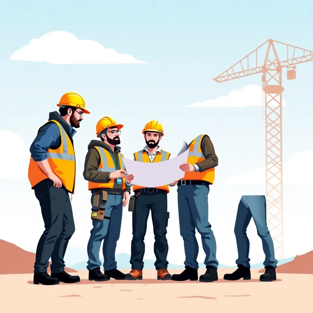 Teamwork at a construction site