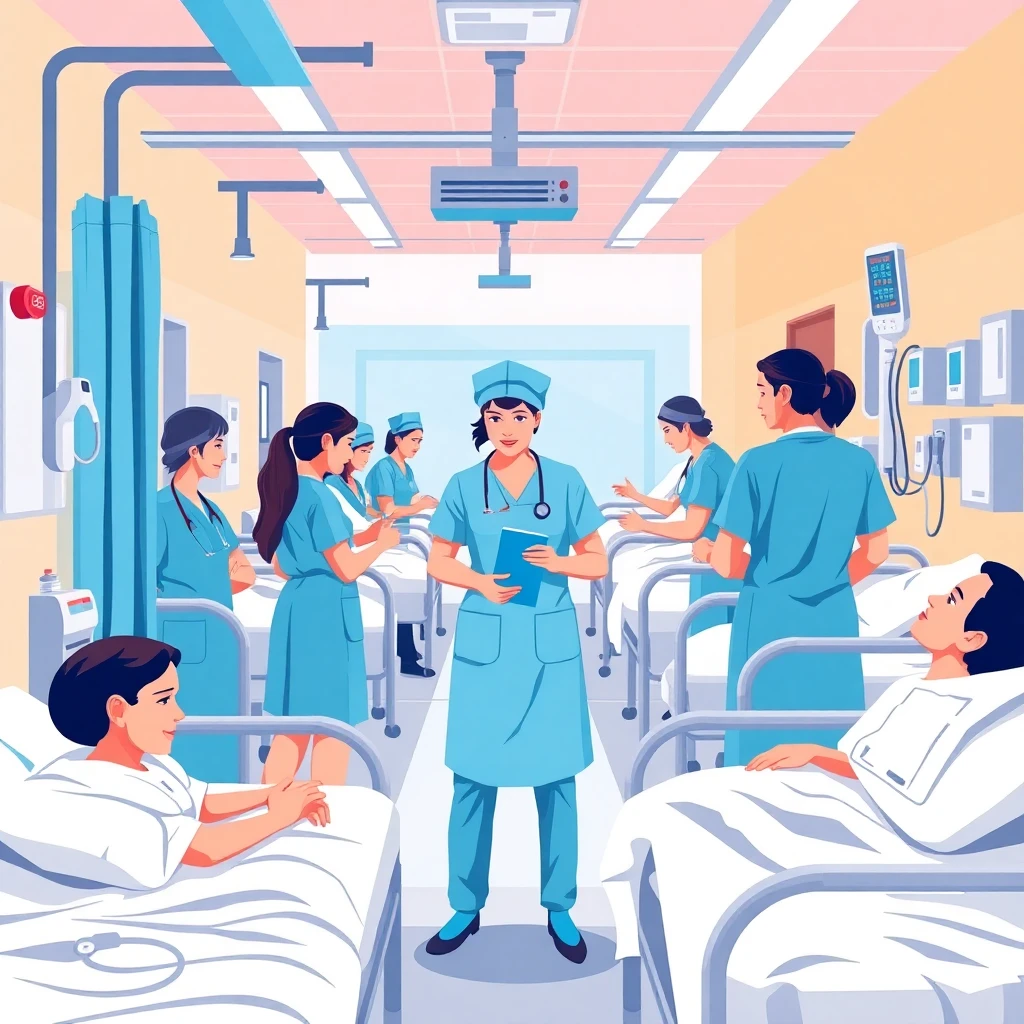 Busy hospital ward