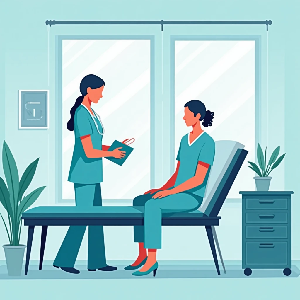 Nurse consulting with patient