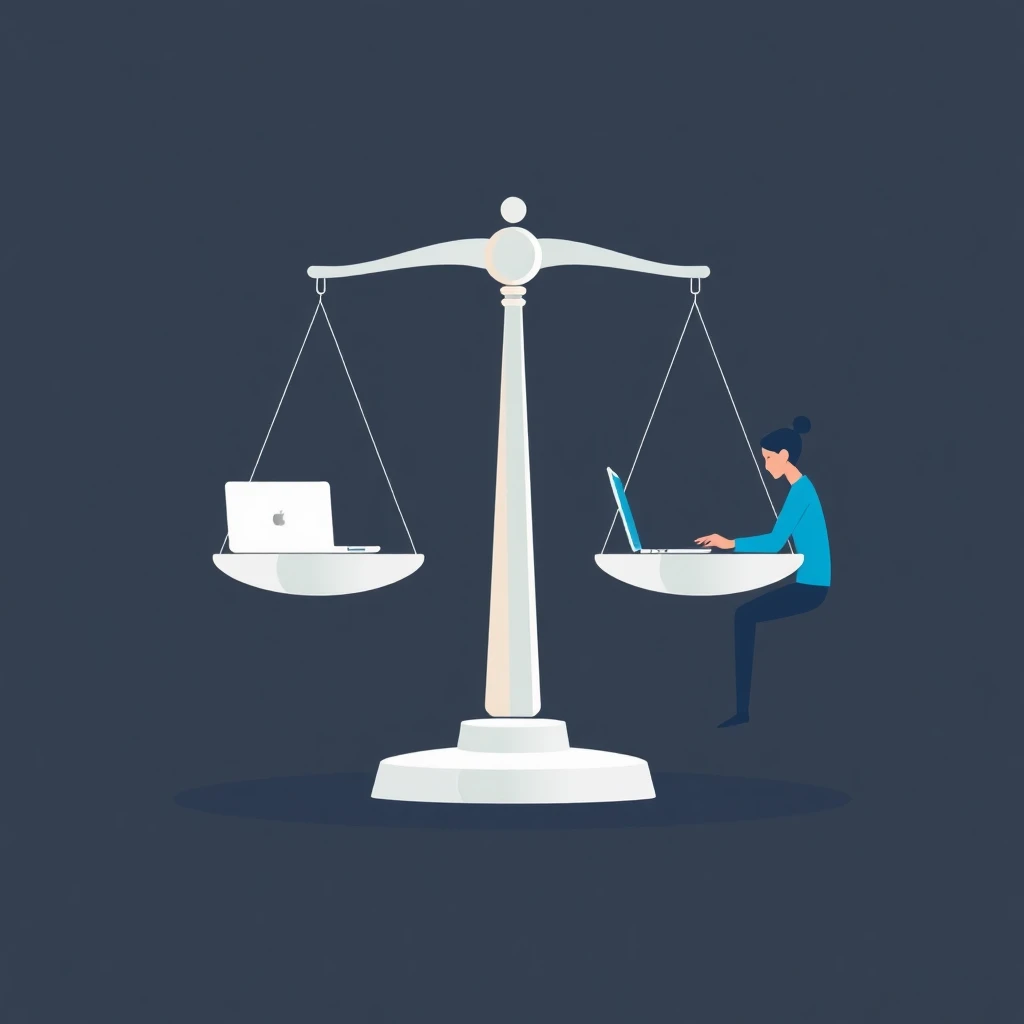 Illustration of remote work balance