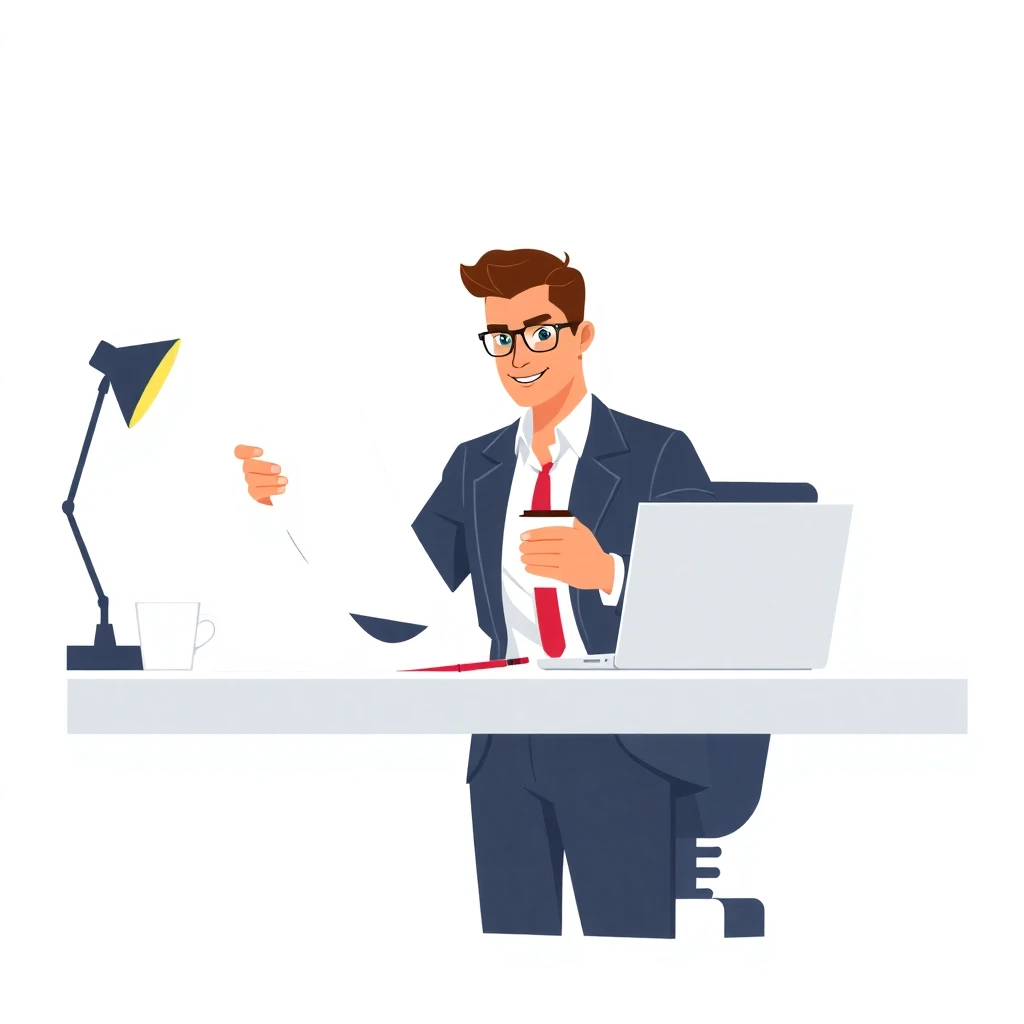 Reviewing documents in a modern office