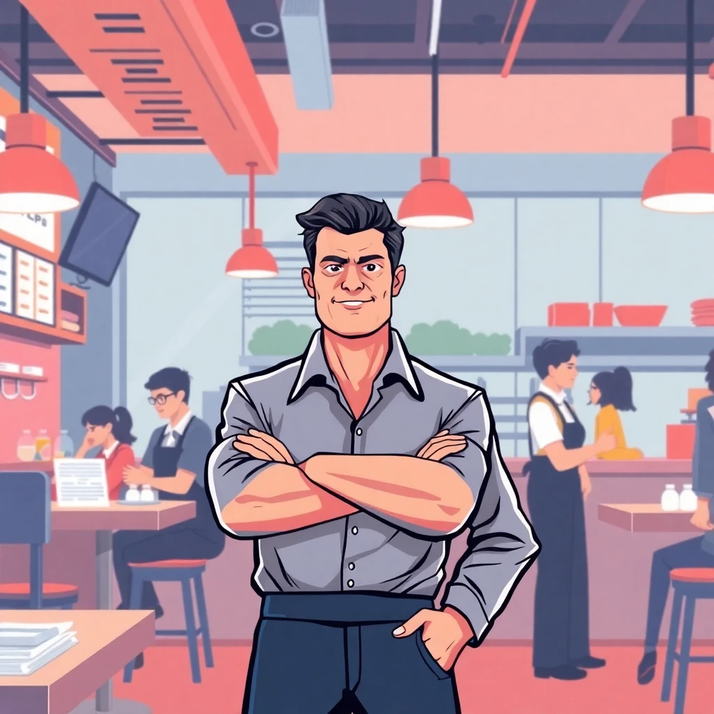 Restaurant manager overseeing operations