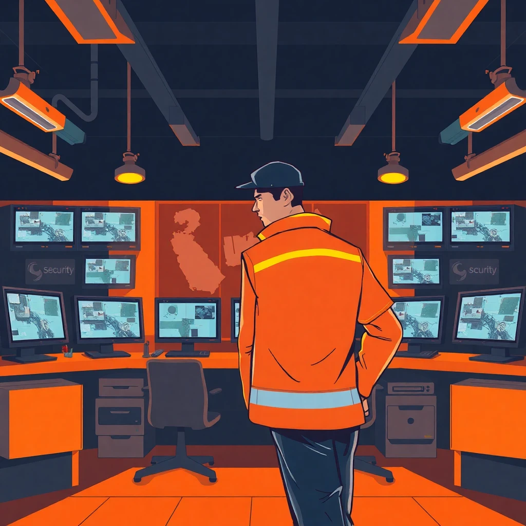 Security guard in control room