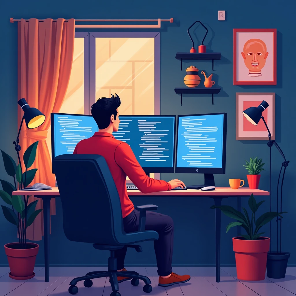 Freelancer coding from home