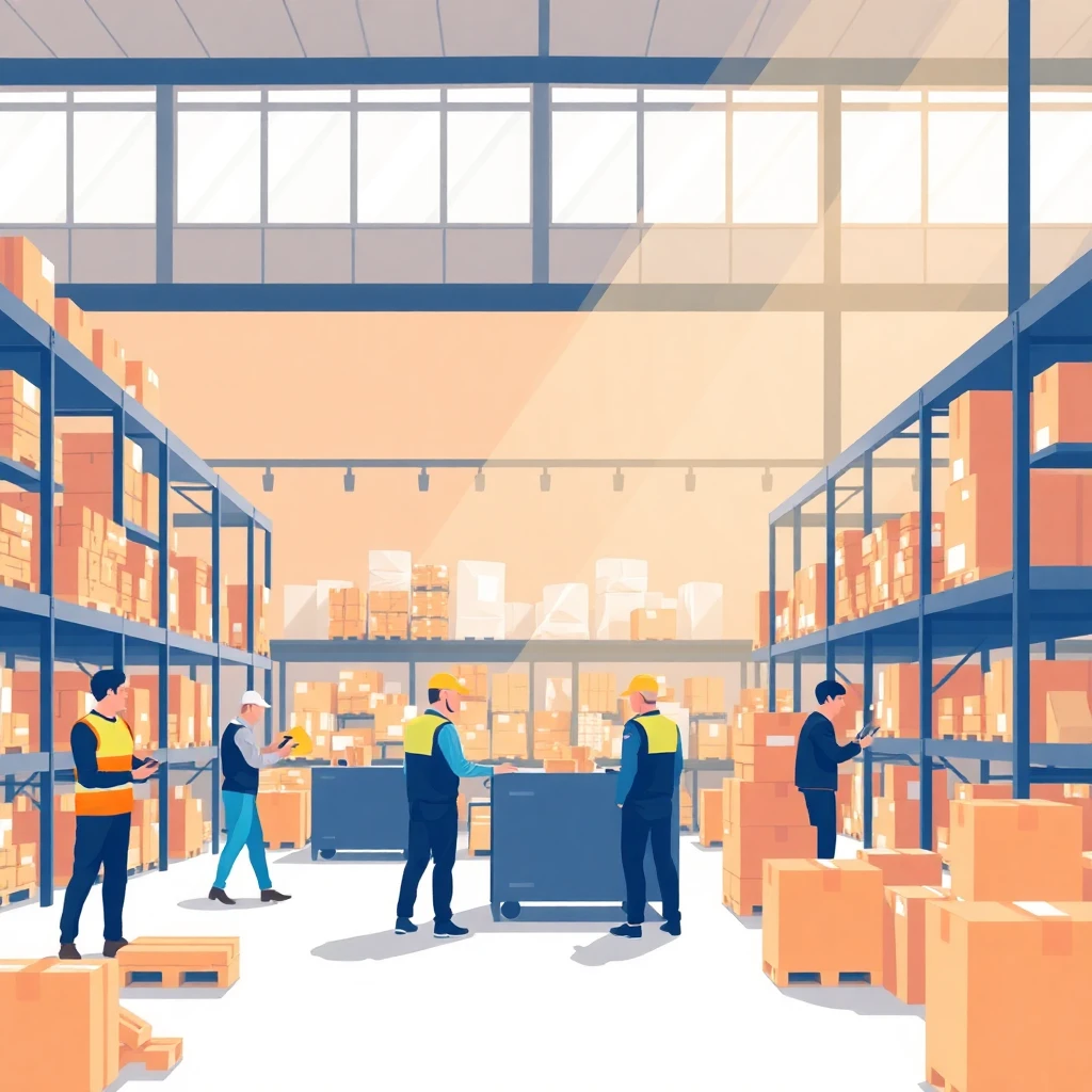Busy warehouse environment