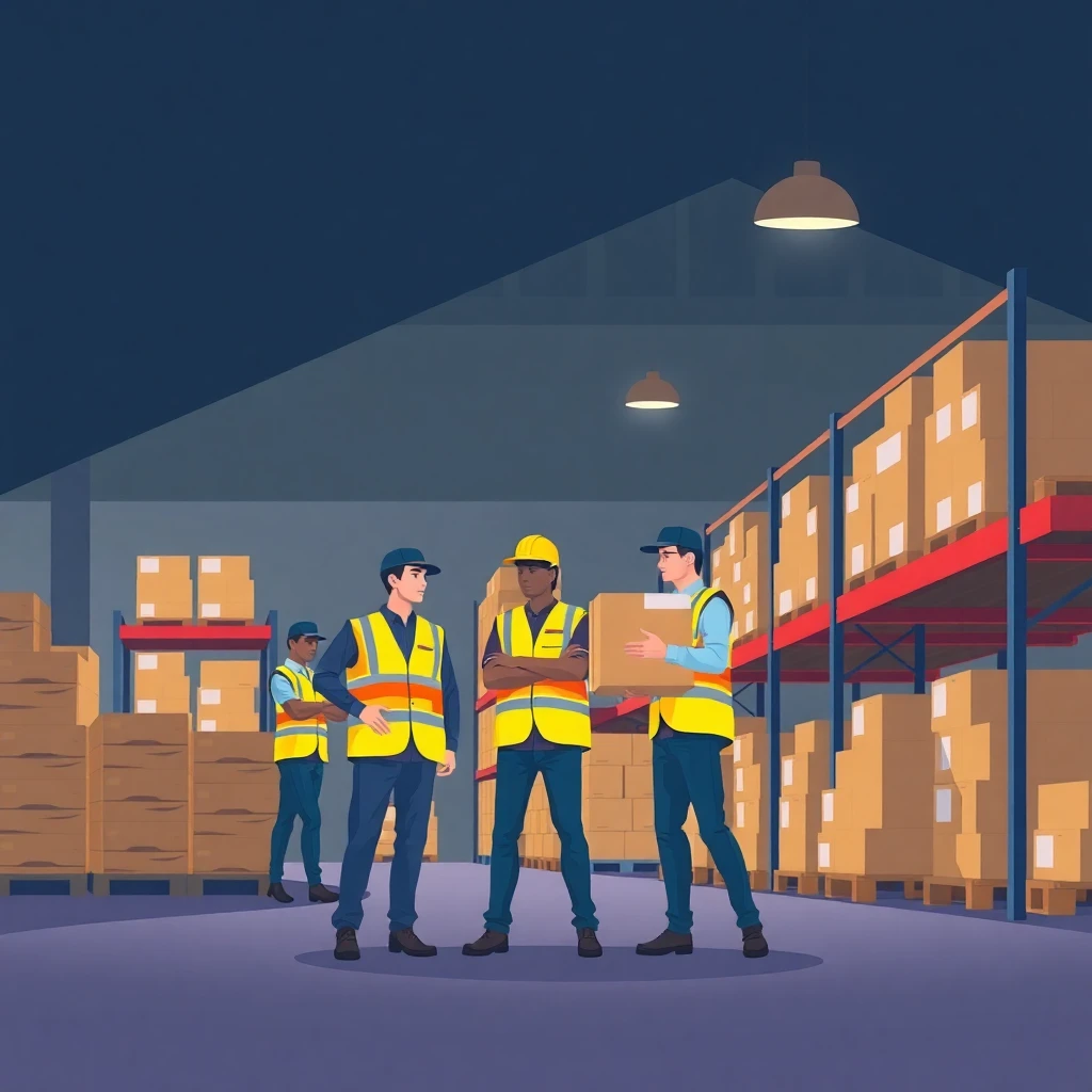 Organized warehouse night shift