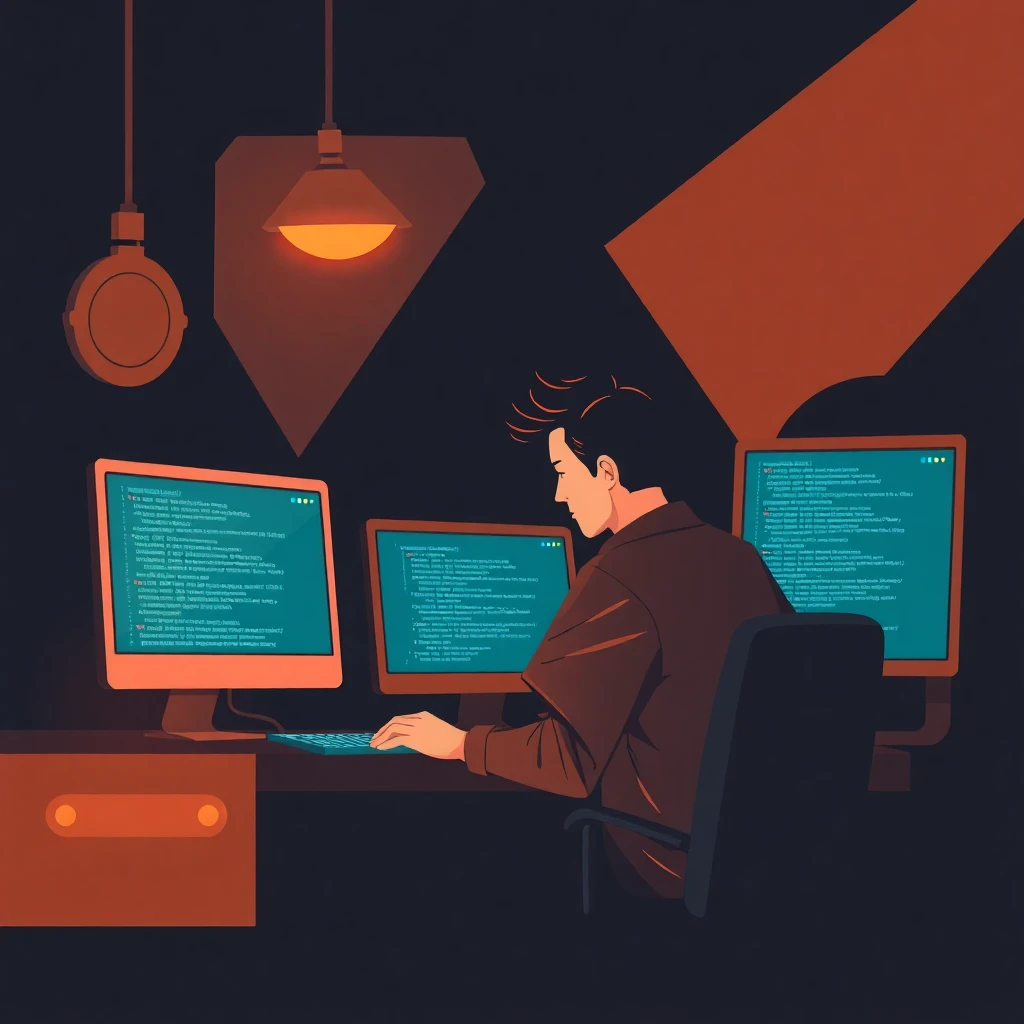 Desarrollador de software en acción