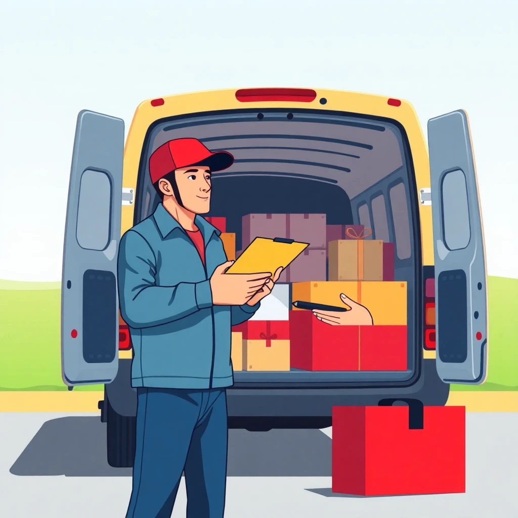 Delivery driver ready for a busy day