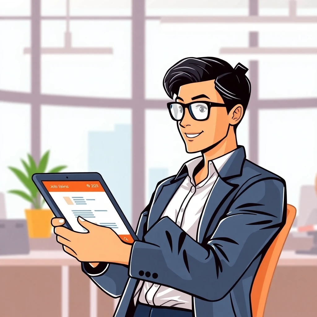 Professional reviewing job listings