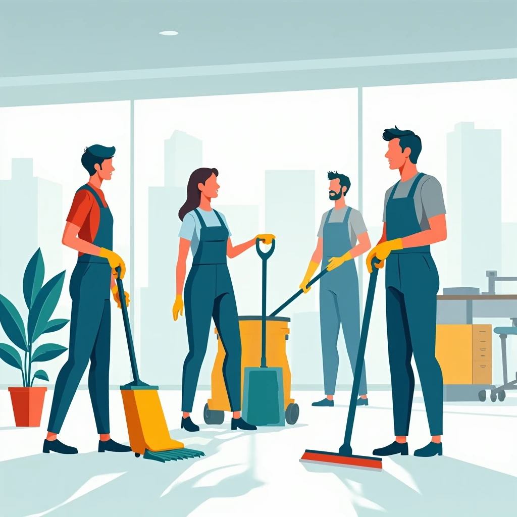 Modern cleaning crew