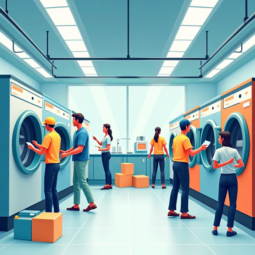 Busy laundry facility