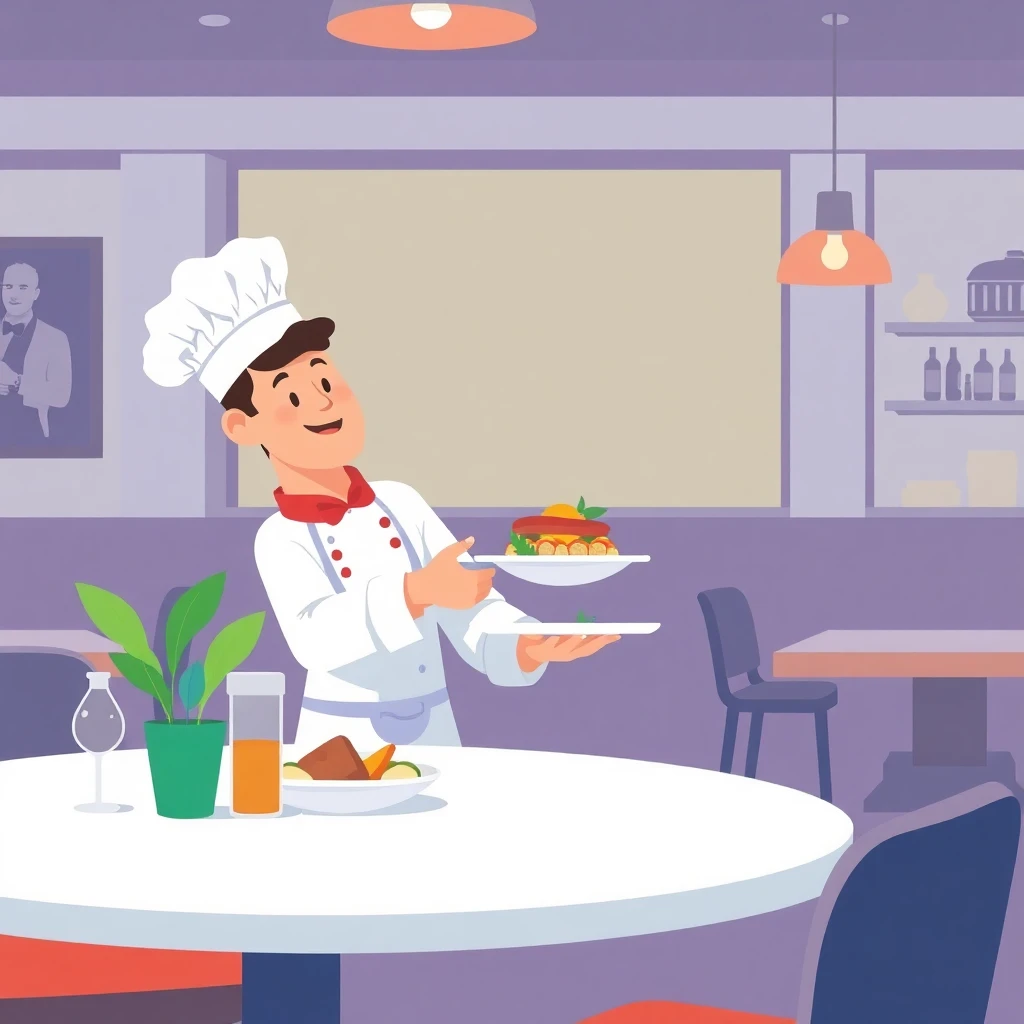 Servicio en restaurante local