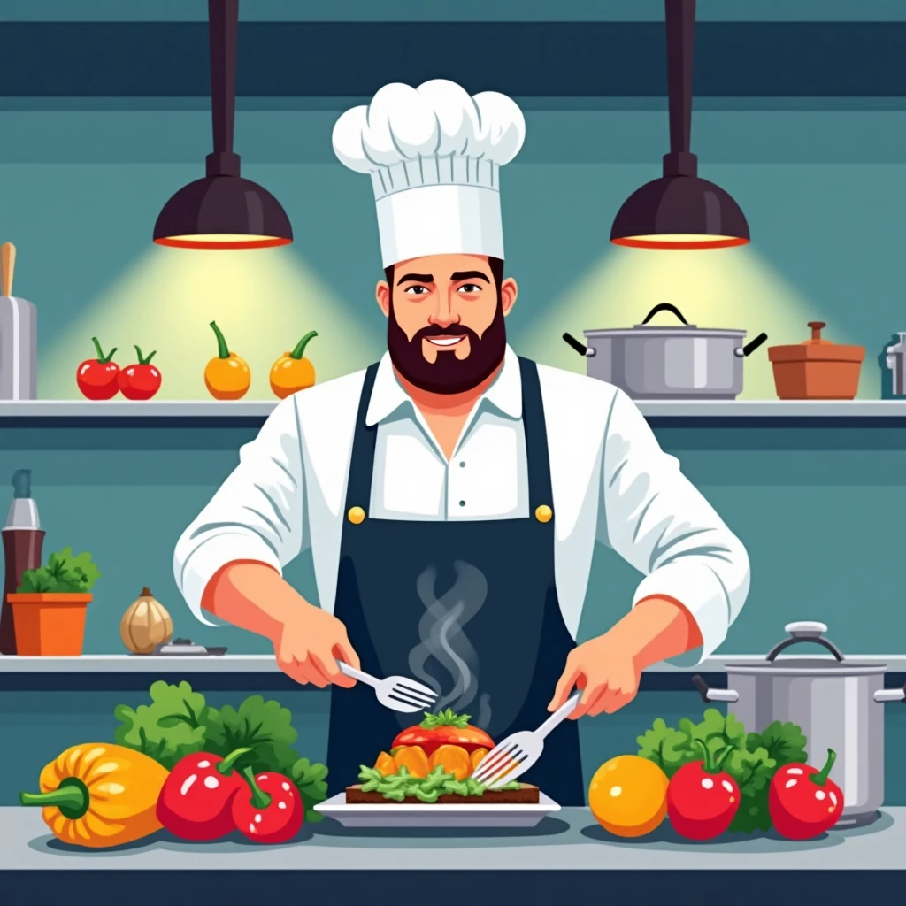 Chef in a professional kitchen