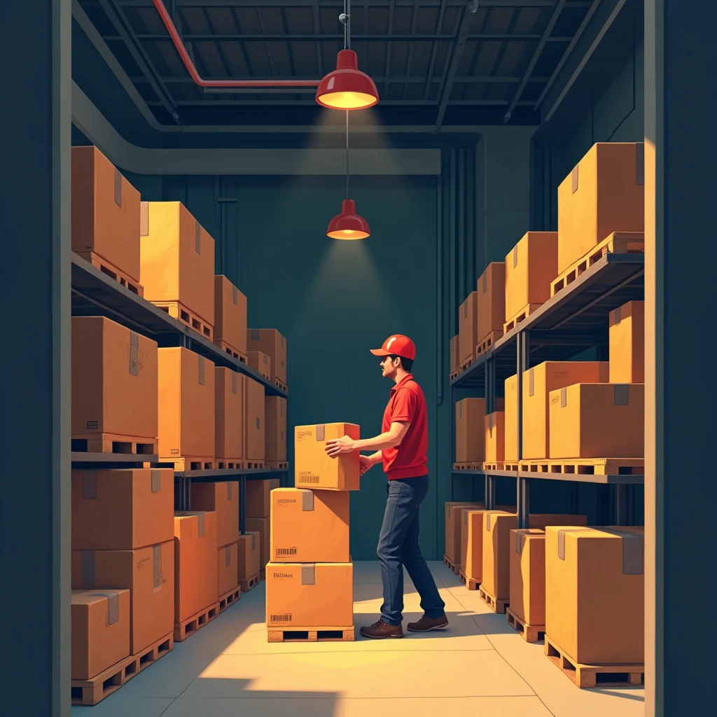 Conductor recogiendo un pedido