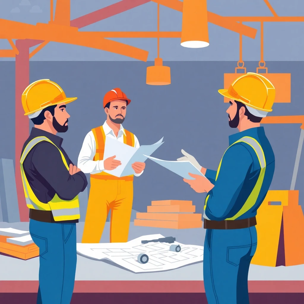 Discussão em canteiro de obras