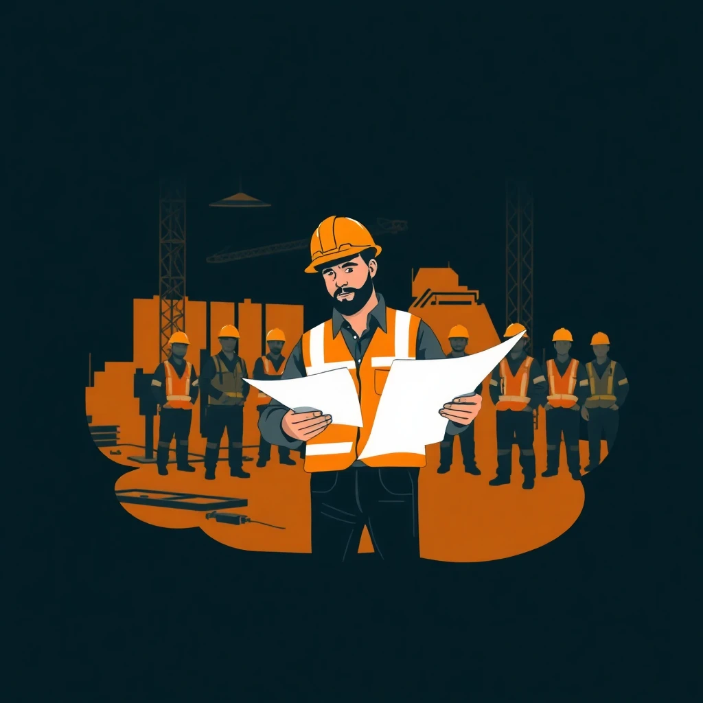 Site manager leading a project