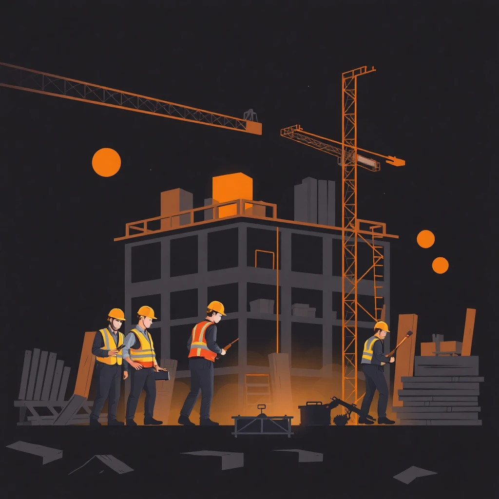 Construction workers on site
