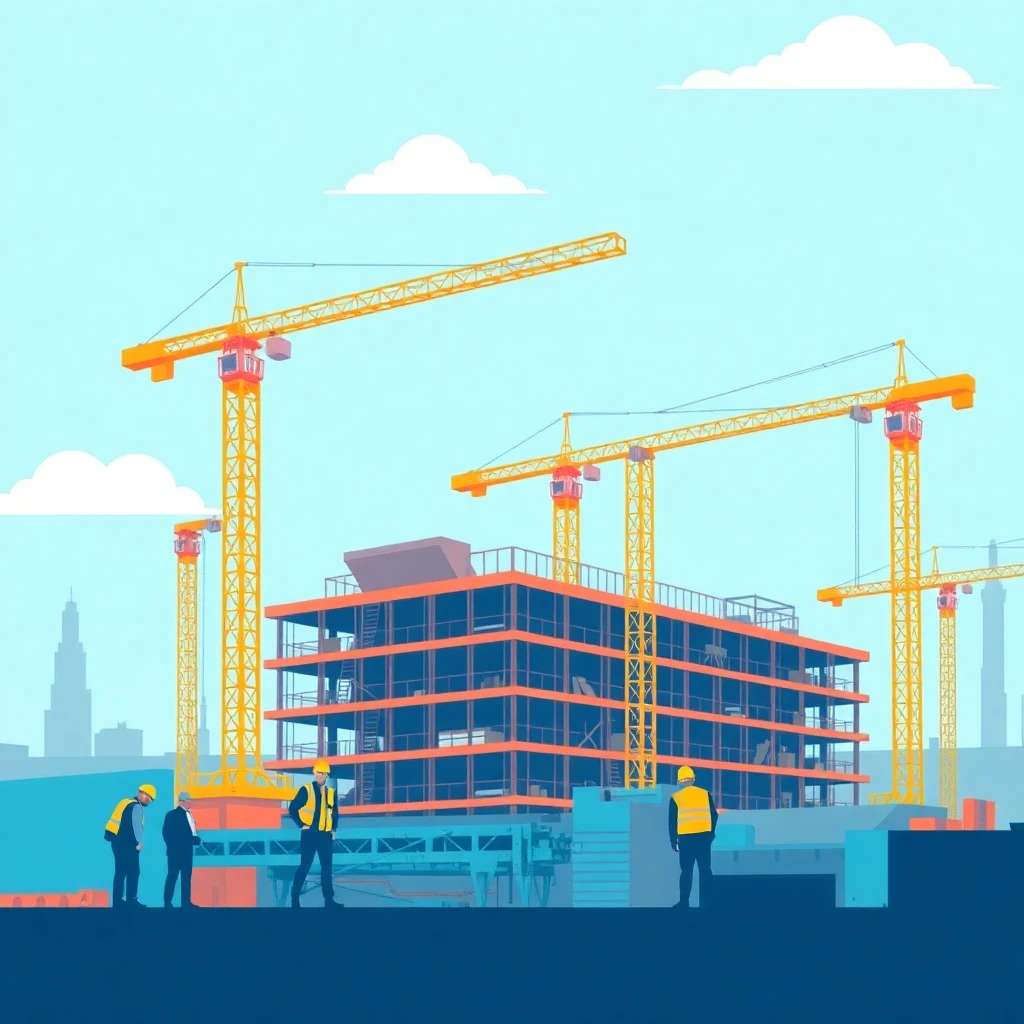 Busy construction site