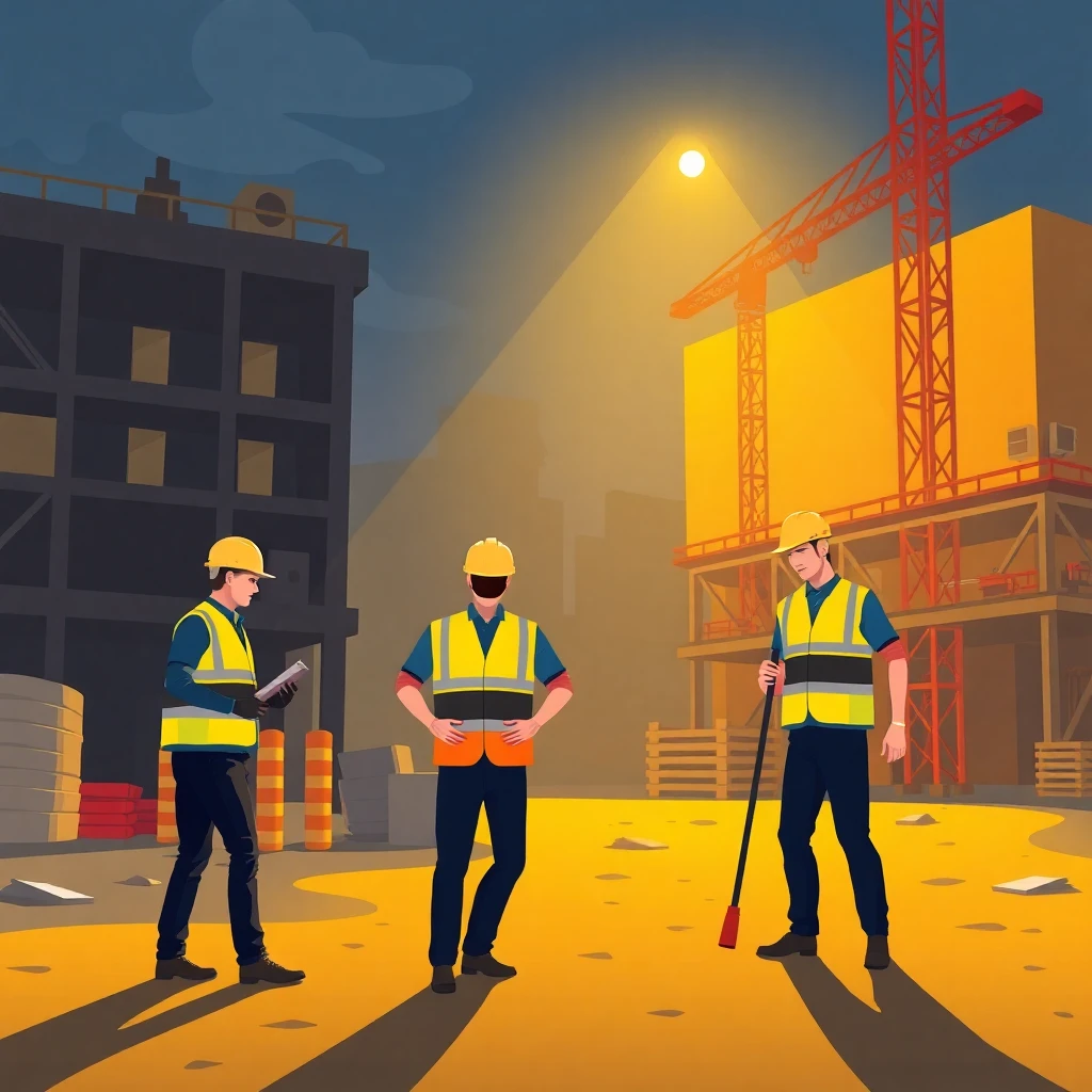 Night shift construction work