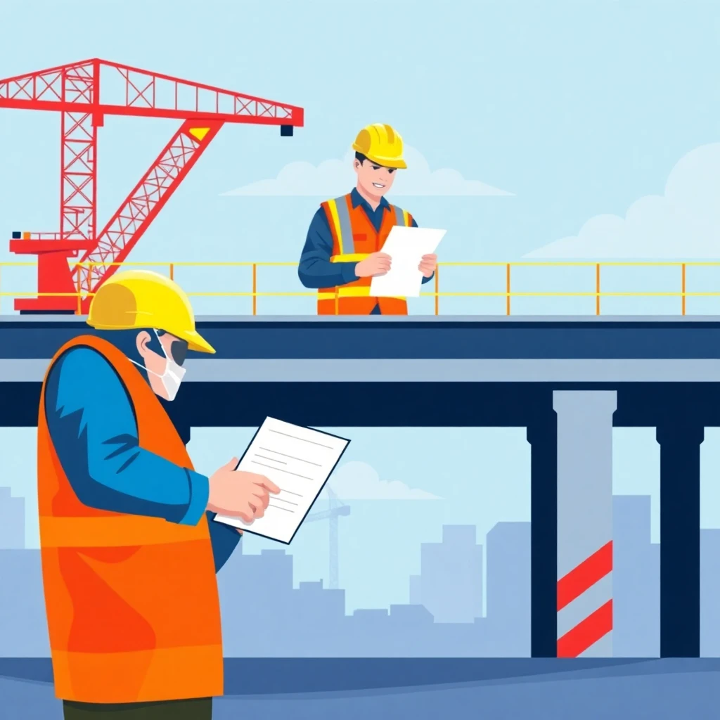 Bridge inspection in progress