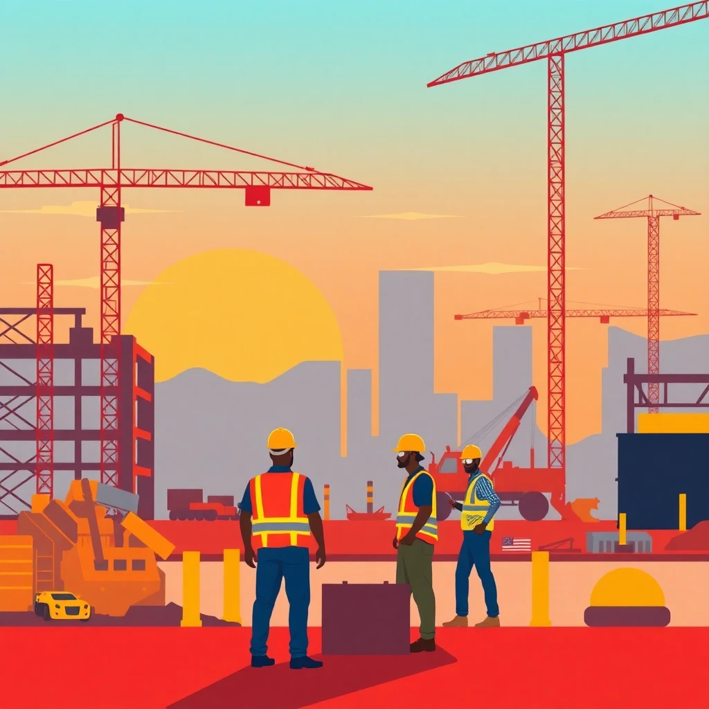 Starting the workday on a construction site