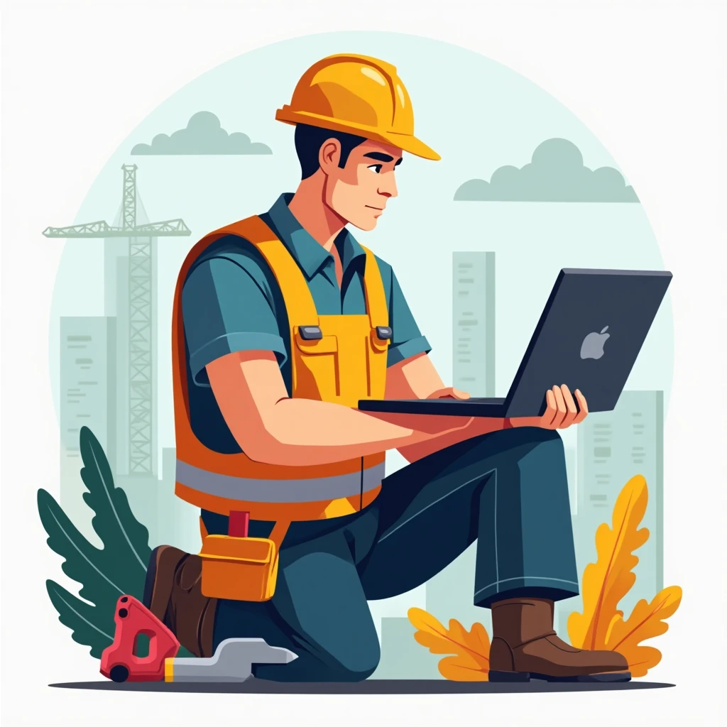 Tech-savvy construction worker