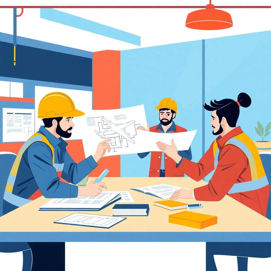 Trabajadores de logística en reunión