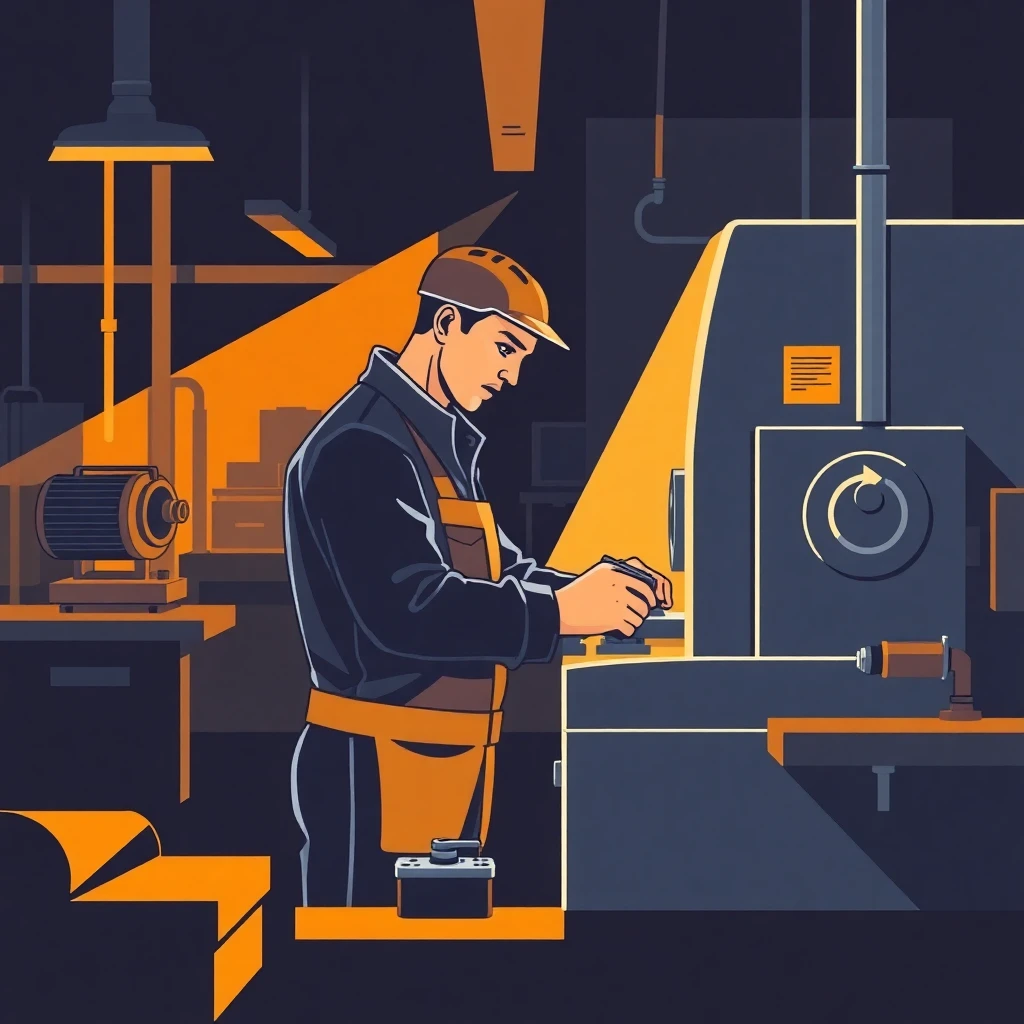 Trabajador en línea de producción