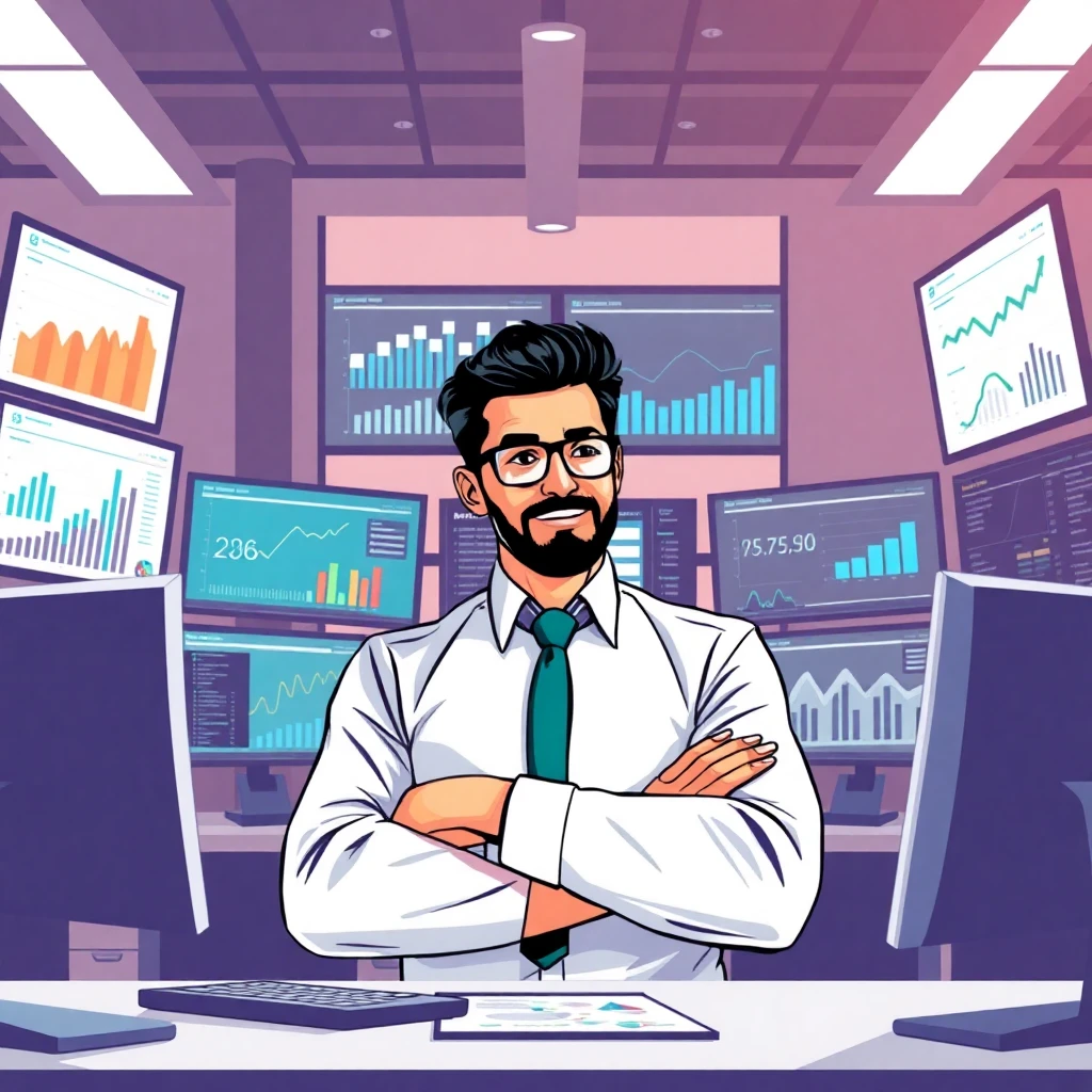 Data professional at work