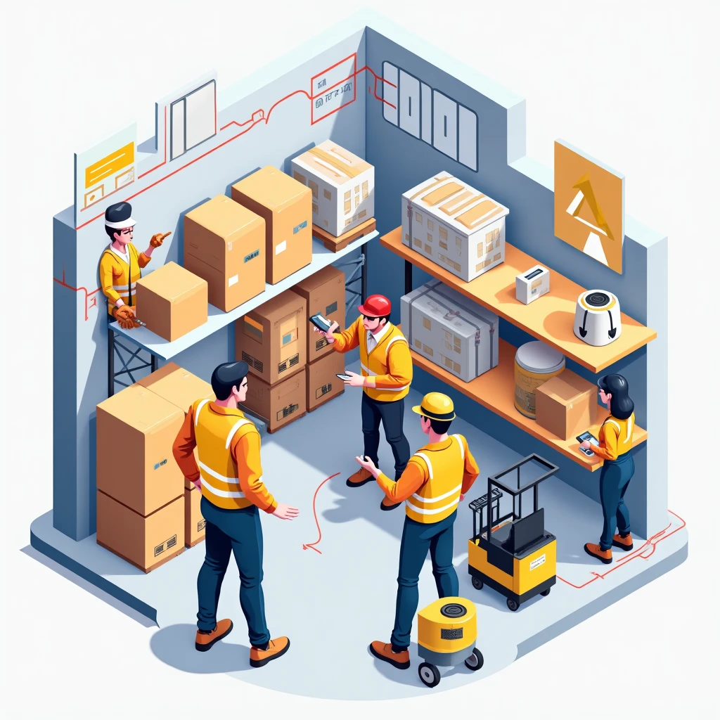 Organized warehouse team