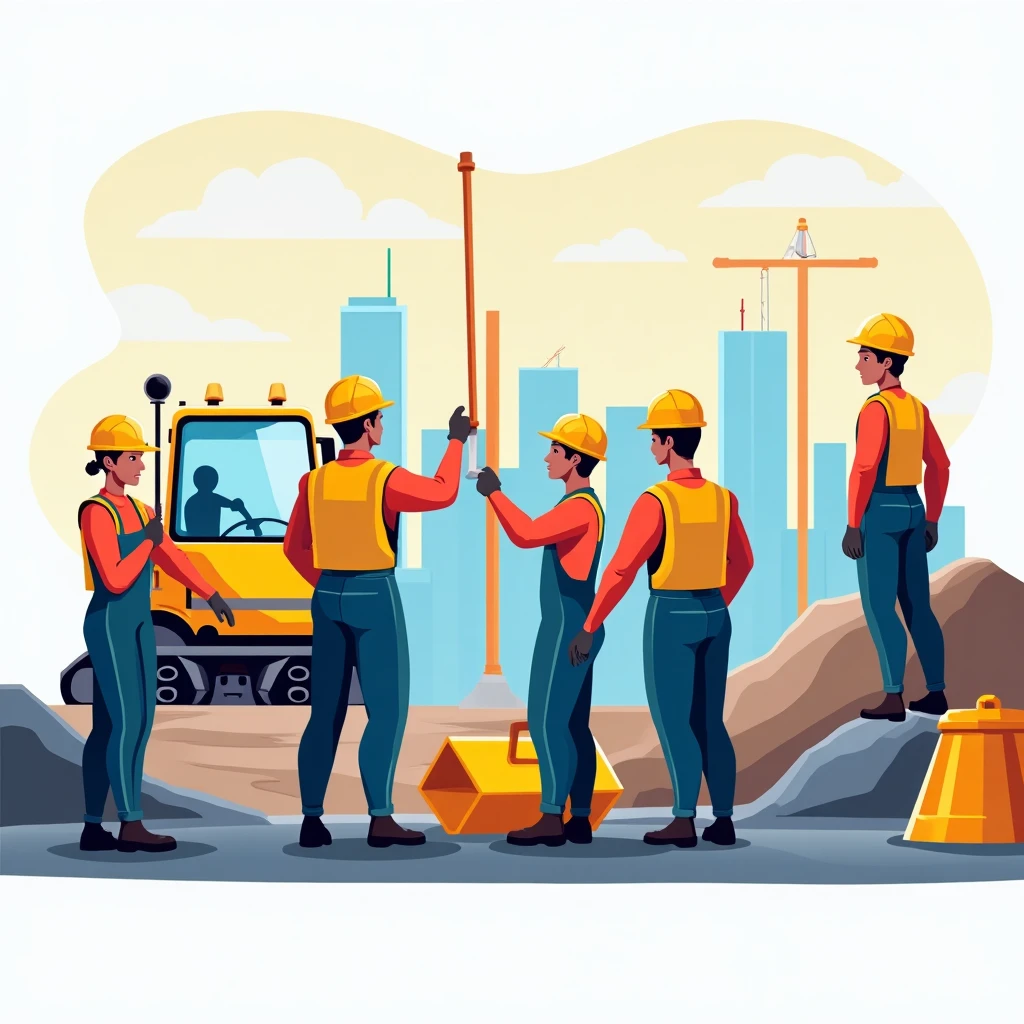 Construction workers at a site