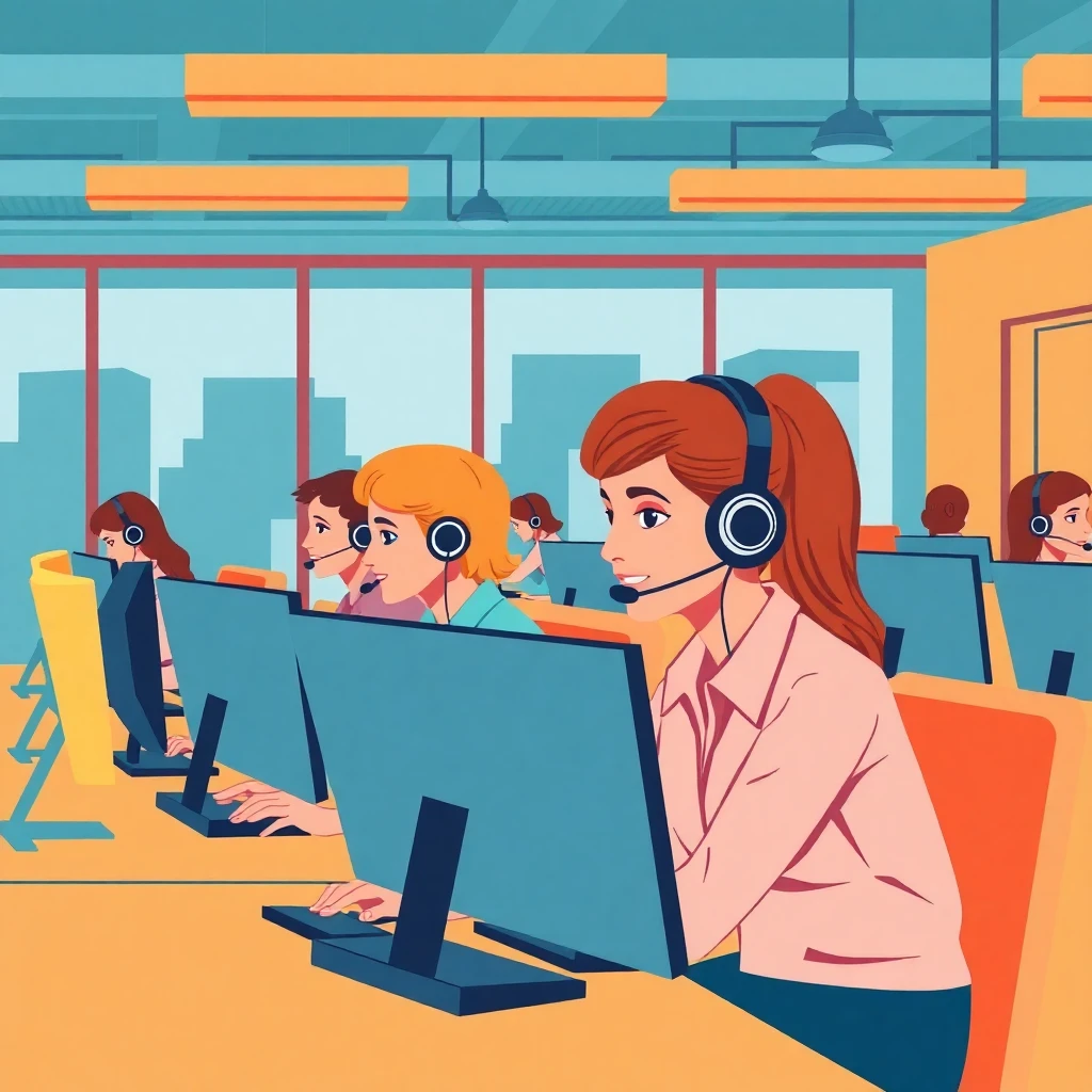 Customer service agents at work