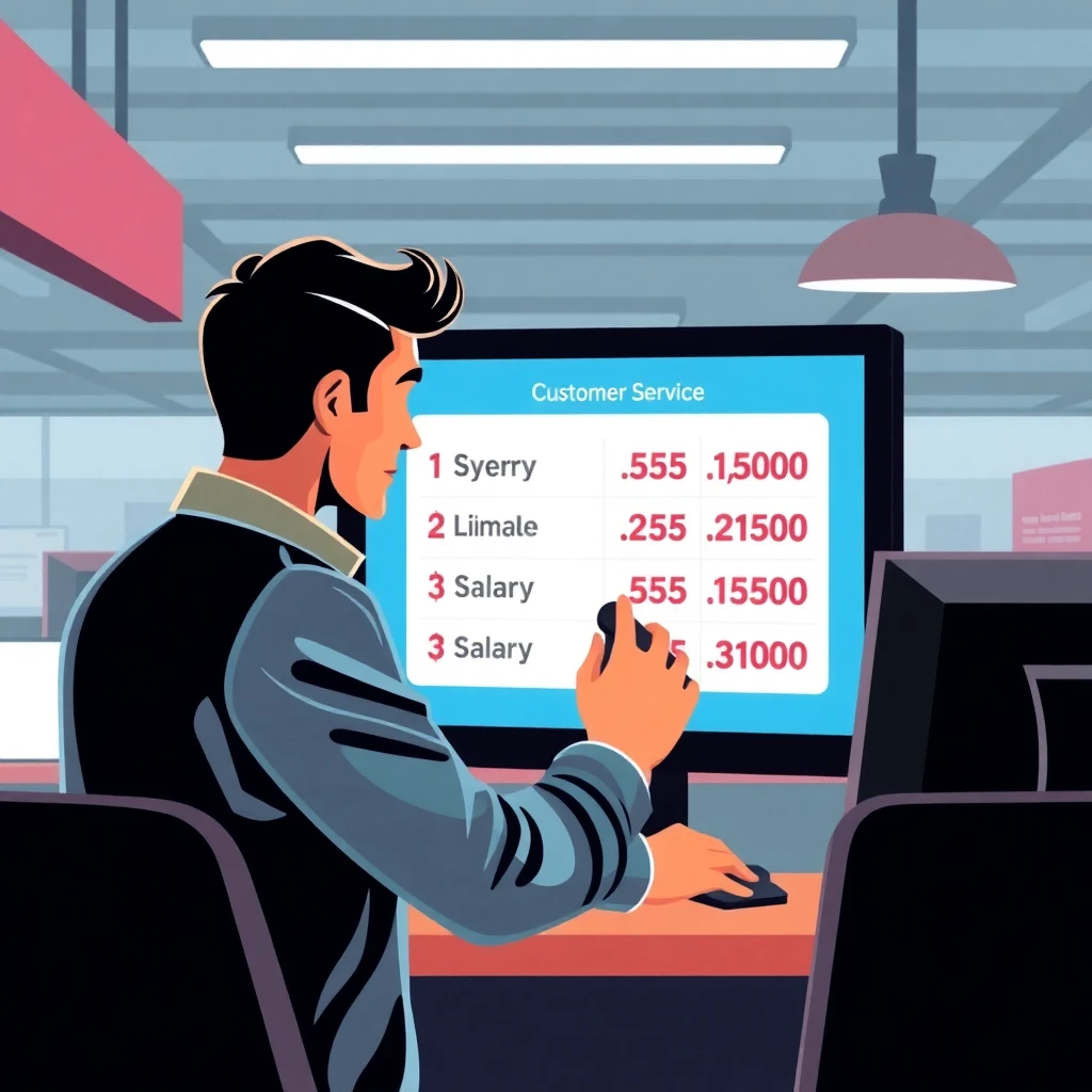 Reviewing salary figures in customer service