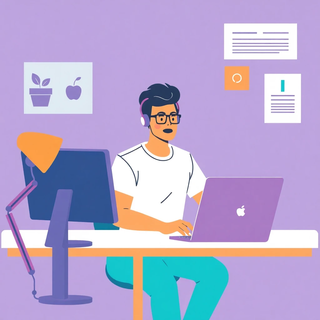 Freelancer working on a computer