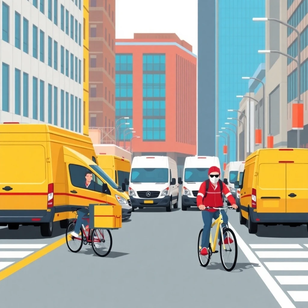 Urban delivery scene