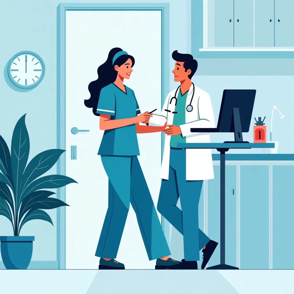 Nurse using technology