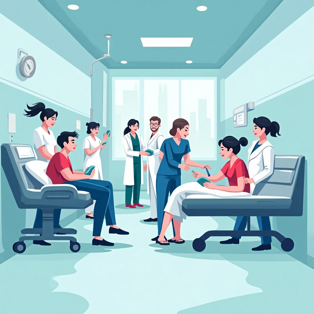 Nurses in a hospital ward