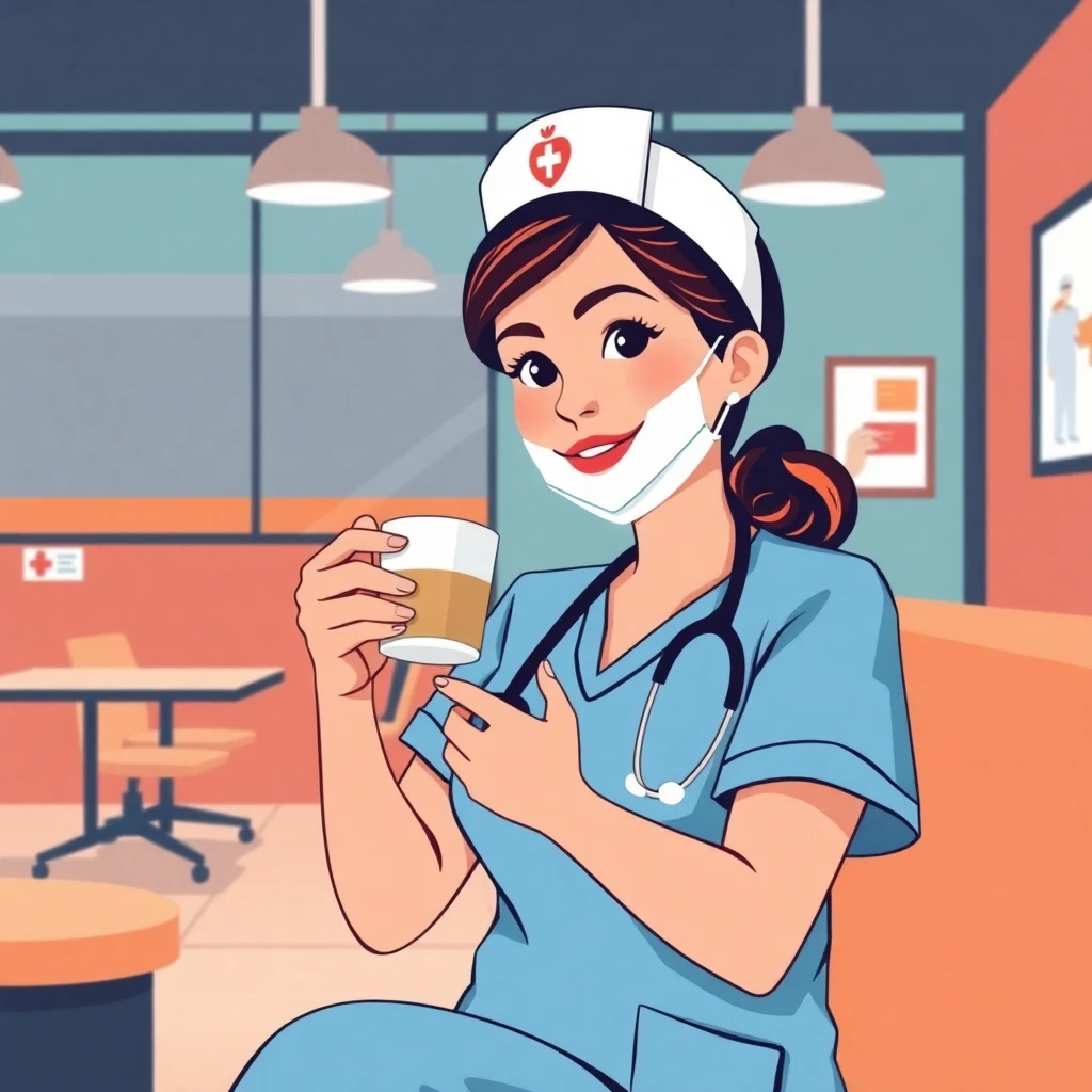 Nurse enjoying a break