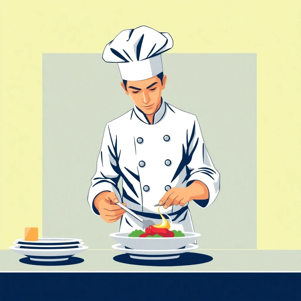 Chef creating a dish